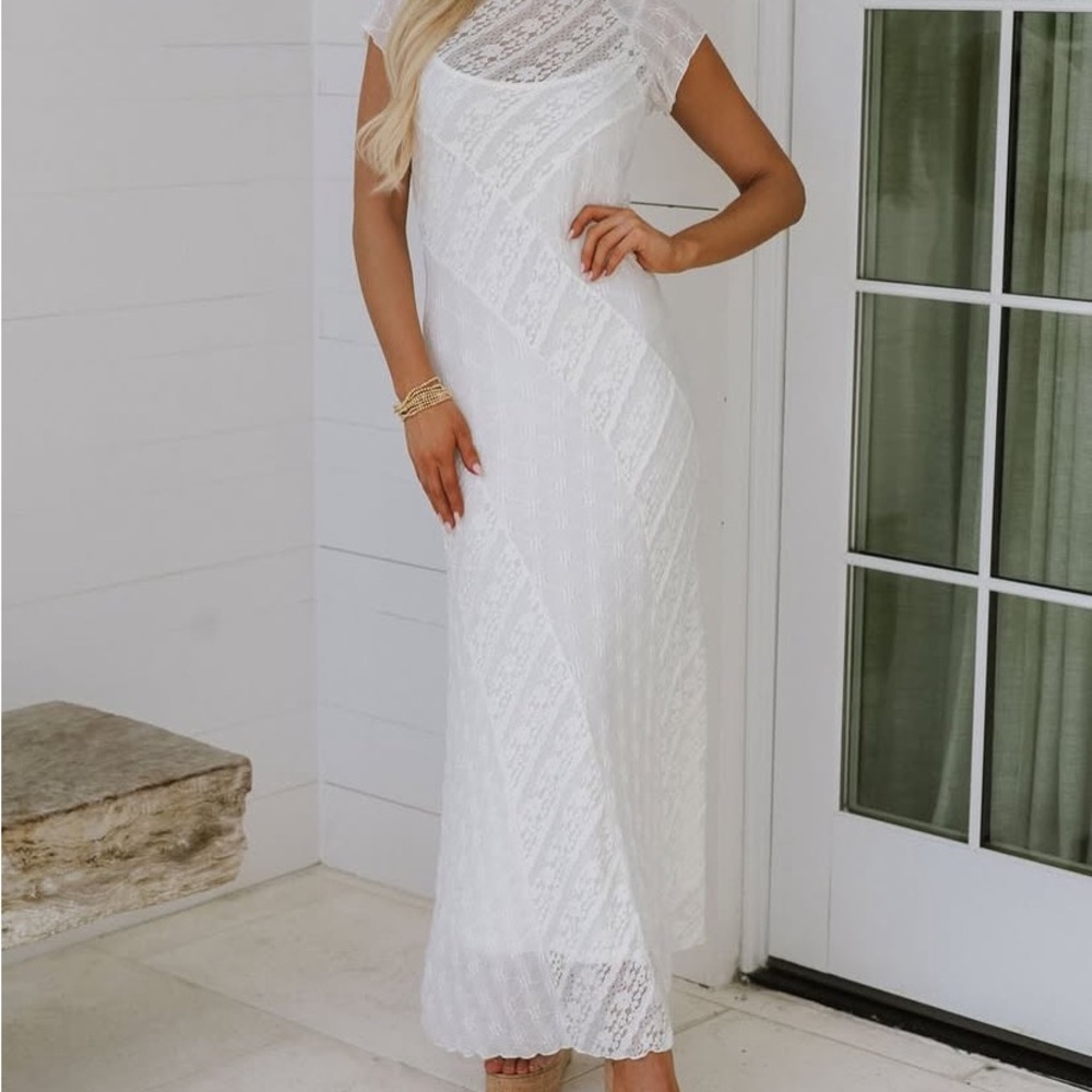 NWT Mustard Seed White Lace Dress
